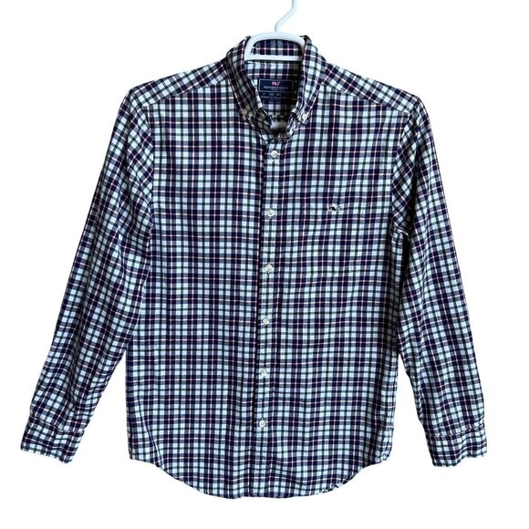 Vineyard Vines Mens S Gingham Pink Blue Green Classic Fit Tucker Shirt Preppy - Picture 3 of 13